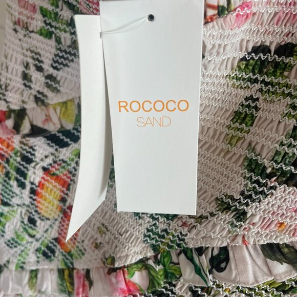 NWT Rococo Sand - Floral Print Smocked Dress Sweetheart neckline in XS - Picture 6 of 9